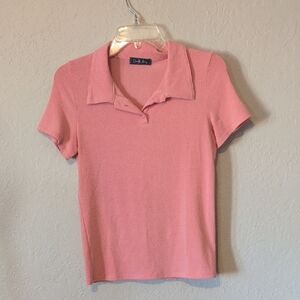 Chadwicks Coral-Pink Short Sleeve Polo Top